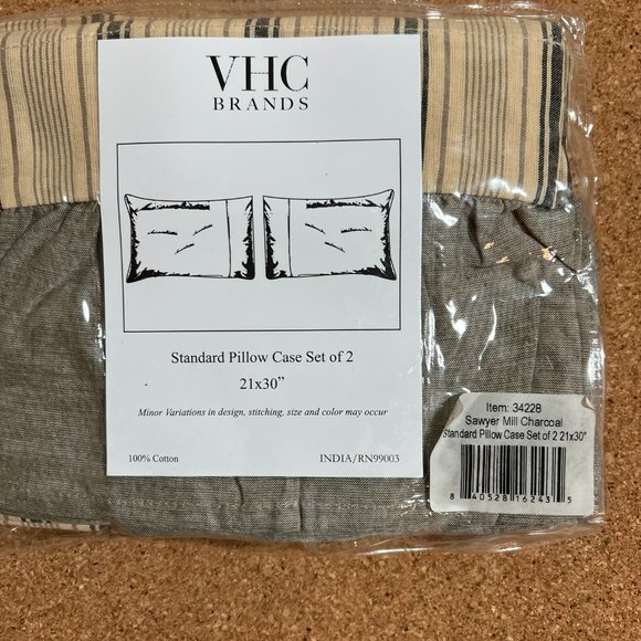New VHC Brands Set of 2 Sawyer Mill Pillow Cases Standard  Farmhouse Prairie - Picture 2 of 3